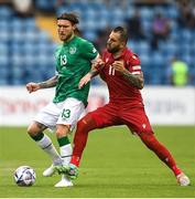 4 June 2022; Jeff Hendrick of Republic of Ireland in action against Tigran Barseghyan of Armenia during the UEFA Nations League B group 1 match between Armenia and Republic of Ireland at Vazgen Sargsyan Republican Stadium in Yerevan, Armenia. Photo by Stephen McCarthy/Sportsfile