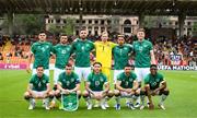 4 June 2022; The Republic of Ireland team, back row, from left, John Egan, Troy Parrott, Shane Duffy, Caoimhin Kelleher Callum Robinson and Nathan Collins. Front row, from left, Josh Cullen, Seamus Coleman, Jeff Hendrick, Enda Stevens and Chiedozie Ogbene before the UEFA Nations League B group 1 match between Armenia and Republic of Ireland at Vazgen Sargsyan Republican Stadium in Yerevan, Armenia.