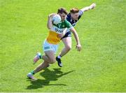 4 June 2022; Rory Egan of Offaly in action against Tiernan Mathers of New York during the Tailteann Cup Quarter-Final match between Offaly and New York at O'Connor Park in Tullamore, Offaly. Photo by David Fitzgerald/Sportsfile