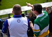 4 June 2022; A New York and Offaly supporter look on during the Tailteann Cup Quarter-Final match between Offaly and New York at O'Connor Park in Tullamore, Offaly. Photo by David Fitzgerald/Sportsfile