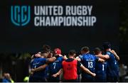 4 June 2022; Leinster players huddle during the United Rugby Championship Quarter-Final match between Leinster and Glasgow Warriors at RDS Arena in Dublin. Photo by Harry Murphy/Sportsfile