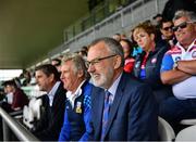 4 June 2022; Uachtarán Chumann Lúthchleas Gael Larry McCarthy looks on during the Tailteann Cup Quarter-Final match between Offaly and New York at O'Connor Park in Tullamore, Offaly. Photo by David Fitzgerald/Sportsfile