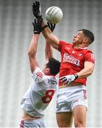 4 June 2022; Colm O'Callaghan of Cork in action against Tommy Durnin of Louth during the GAA Football All-Ireland Senior Championship Round 1 match between Cork and Louth at Páirc Ui Chaoimh in Cork. Photo by Eóin Noonan/Sportsfile