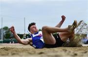 4 June 2022; Ben Little of CP Rathcairn Ath Bui, Meath, competing in the senior boys long jump at the Irish Life Health All Ireland Schools Track and Field Championships at Tullamore in Offaly. Photo by Sam Barnes/Sportsfile