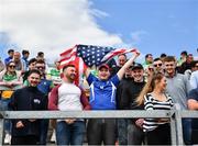 4 June 2022; New York supporters during the Tailteann Cup Quarter-Final match between Offaly and New York at O'Connor Park in Tullamore, Offaly. Photo by David Fitzgerald/Sportsfile