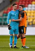 3 June 2022; Republic of Ireland goalkeeper Brian Maher and Conor Coventry after the UEFA European U21 Championship qualifying group F match between Republic of Ireland and Bosnia and Herzegovina at Tallaght Stadium in Dublin. Photo by Seb Daly/Sportsfile
