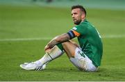 4 June 2022; Shane Duffy of Republic of Ireland after his side's defeat in the UEFA Nations League B group 1 match between Armenia and Republic of Ireland at Vazgen Sargsyan Republican Stadium in Yerevan, Armenia. Photo by Stephen McCarthy/Sportsfile