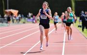 4 June 2022; Maeve O'Neill of Maria Immaculata Community College Dunmanway, Cork, left, on her way to winning the senior girls 800m at the Irish Life Health All Ireland Schools Track and Field Championships at Tullamore in Offaly. Photo by Sam Barnes/Sportsfile