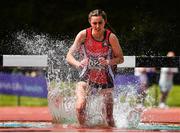 4 June 2022; Avril Cashman of Pobalscoil na Tríonóide Youghal, Cork, competing in the senior girls 1500m steeplechase at the Irish Life Health All Ireland Schools Track and Field Championships at Tullamore in Offaly. Photo by Sam Barnes/Sportsfile