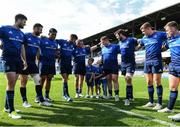 4 June 2022; Seán Cronin of Leinster with his children Finn, Cillian and Saoirse in the team huddle after their side's victory in the United Rugby Championship Quarter-Final match between Leinster and Glasgow Warriors at RDS Arena in Dublin. Photo by Harry Murphy/Sportsfile