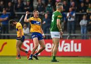 4 June 2022; Emmet McMahon of Clare celebrates after kicking a point during the GAA Football All-Ireland Senior Championship Round 1 match between Clare and Meath at Cusack Park in Ennis, Clare. Photo by Seb Daly/Sportsfile