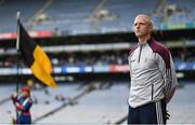 4 June 2022; Galway manager Henry Shefflin during the playing of the National Anthem before the Leinster GAA Hurling Senior Championship Final match between Galway and Kilkenny at Croke Park in Dublin. Photo by Ramsey Cardy/Sportsfile