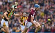 4 June 2022; Conor Cooney of Galway races clear of Paddy Deegan of Kilkenny during the Leinster GAA Hurling Senior Championship Final match between Galway and Kilkenny at Croke Park in Dublin. Photo by Ray McManus/Sportsfile