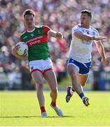 4 June 2022; Matthew Ruane of Mayo in action against Dessie Ward of Monaghan during the GAA Football All-Ireland Senior Championship Round 1 match between Mayo and Monaghan at Hastings Insurance MacHale Park in Castlebar, Mayo. Photo by Piaras Ó Mídheach/Sportsfile