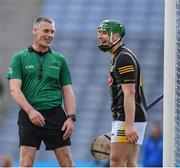 4 June 2022; Referee James Owens and Kilkenny goalkeeper Eoin Murphy after he had made a save during the Leinster GAA Hurling Senior Championship Final match between Galway and Kilkenny at Croke Park in Dublin. Photo by Ray McManus/Sportsfile
