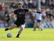 4 June 2022; Mayo goalkeeper Rob Hennelly takes a free during the GAA Football All-Ireland Senior Championship Round 1 match between Mayo and Monaghan at Hastings Insurance MacHale Park in Castlebar, Mayo. Photo by Piaras Ó Mídheach/Sportsfile