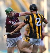 4 June 2022; Cianan Fahy of Galway tussles with Mikey Butler of Kilkenny during the Leinster GAA Hurling Senior Championship Final match between Galway and Kilkenny at Croke Park in Dublin. Photo by Ramsey Cardy/Sportsfile