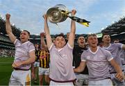 4 June 2022; Cian Kenny of Kilkenny with the Bob O'Keeffe cup after the Leinster GAA Hurling Senior Championship Final match between Galway and Kilkenny at Croke Park in Dublin. Photo by Ramsey Cardy/Sportsfile