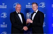 4 June 2022; Frank Sowman is presented with the Guinness Hall of Fame award by Gavin Ó Broin of Diageo during the Leinster Rugby Awards Ball at The Clayton Hotel Burlington Road in Dublin. The Leinster Rugby Awards Ball was a celebration of the 2021/22 Leinster Rugby season to date. Photo by Brendan Moran/Sportsfile