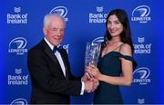 4 June 2022; Ray Ryan is presented with the Beauchamps Contribution to Leinster Rugby award by Beauchamps Associate Sian Browne during the Leinster Rugby Awards Ball at The Clayton Hotel Burlington Road in Dublin. The Leinster Rugby Awards Ball was a celebration of the 2021/22 Leinster Rugby season to date. Photo by Brendan Moran/Sportsfile