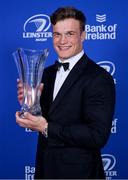 4 June 2022; Josh van der Flier with his Bank of Ireland Men's Player's Player of the Year award during the Leinster Rugby Awards Ball at The Clayton Hotel Burlington Road in Dublin. The Leinster Rugby Awards Ball was a celebration of the 2021/22 Leinster Rugby season to date. Photo by Brendan Moran/Sportsfile
