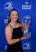 4 June 2022; Michelle Claffey with her Bank of Ireland Women's Player's Player of the Year award during the Leinster Rugby Awards Ball at The Clayton Hotel Burlington Road in Dublin. The Leinster Rugby Awards Ball was a celebration of the 2021/22 Leinster Rugby season to date. Photo by Brendan Moran/Sportsfile