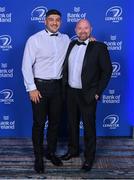 4 June 2022; Vakh Abdaladze and Jim Bastick during the Leinster Rugby Awards Ball at The Clayton Hotel Burlington Road in Dublin. The Leinster Rugby Awards Ball was a celebration of the 2021/22 Leinster Rugby season to date. Photo by Brendan Moran/Sportsfile
