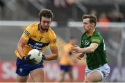 4 June 2022; Manus Doherty of Clare in action against Bryan McMahon of Meath during the GAA Football All-Ireland Senior Championship Round 1 match between Clare and Meath at Cusack Park in Ennis, Clare. Photo by Seb Daly/Sportsfile