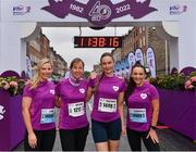 5 June 2022; In attendance is Vhi Head of Corporate communications Brighid Smyth, second from left, with Vhi ambassadors, from left, Aimee Connolly, Rozanna Purcell, and Dearbhla Toal before the 2022 Vhi Women’s Mini Marathon in Dublin. 20,000 Women from all over the country took to the streets of Dublin to run, walk and jog the 10km route, raising much needed funds for hundreds of charities around the country. For further information please log on to www.vhiwomensminimarathon.ie Photo by Sam Barnes/Sportsfile