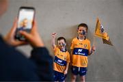 5 June 2022; Rowan, four years, and his brother Harrison Dwane, 7, from Lissycasey in Clare, before the Munster GAA Hurling Senior Championship Final match between Limerick and Clare at Semple Stadium in Thurles, Tipperary. Photo by Ray McManus/Sportsfile