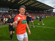 5 June 2022; Aidan Nugent of Armagh celebrates after the GAA Football All-Ireland Senior Championship Round 1 match between Armagh and Tyrone at Athletic Grounds in Armagh. Photo by Ramsey Cardy/Sportsfile