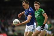 5 June 2022; Gearoid McKiernan of Cavan in action against Joe McDade of Fermanagh during the Tailteann Cup Quarter-Final match between Fermanagh and Cavan at Brewster Park in Enniskillen, Fermanagh. Photo by Philip Fitzpatrick/Sportsfile Photo by Philip Fitzpatrick/Sportsfile