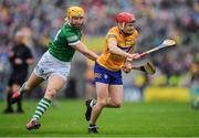 5 June 2022; Paul Flanagan of Clare in action against Séamus Flanagan of Limerick during the Munster GAA Hurling Senior Championship Final match between Limerick and Clare at Semple Stadium in Thurles, Tipperary. Photo by Ray McManus/Sportsfile