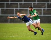 5 June 2022; Padraig Faulkner of Cavan in action against Ryan Jones of Fermanagh during the Tailteann Cup Quarter-Final match between Fermanagh and Cavan at Brewster Park in Enniskillen, Fermanagh. Photo by Philip Fitzpatrick/Sportsfile Photo by Philip Fitzpatrick/Sportsfile