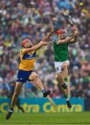 5 June 2022; Peter Duggan of Limerick in action against Barry Nash of Limerick during the Munster GAA Hurling Senior Championship Final match between Limerick and Clare at FBD Semple Stadium in Thurles, Tipperary. Photo by Piaras Ó Mídheach/Sportsfile