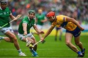 5 June 2022; Peter Duggan of Clare in action against Seán Finn of Limerick during the Munster GAA Hurling Senior Championship Final match between Limerick and Clare at FBD Semple Stadium in Thurles, Tipperary. Photo by Brendan Moran/Sportsfile