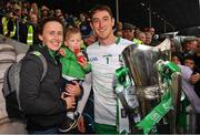 5 June 2022; Limerick goalkeeper Nickie Quaid with his wife Orla and 16 month old Daithi the Munster GAA Hurling Senior Championship Final match between Limerick and Clare at Semple Stadium in Thurles, Tipperary. Photo by Ray McManus/Sportsfile
