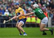 5 June 2022; Rory Hayes of Clare in action against Aaron Gillane of Limerick during the Munster GAA Hurling Senior Championship Final match between Limerick and Clare at FBD Semple Stadium in Thurles, Tipperary. Photo by Piaras Ó Mídheach/Sportsfile