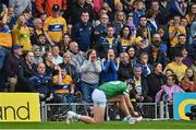 5 June 2022; Clare supporters shout at Gearoid Hegarty of Limerick during the Munster GAA Hurling Senior Championship Final match between Limerick and Clare at FBD Semple Stadium in Thurles, Tipperary. Photo by Brendan Moran/Sportsfile