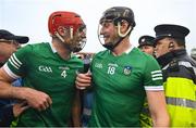 5 June 2022; Limerick players, Barry Nash and Conor Boylan celebrate after the Munster GAA Hurling Senior Championship Final match between Limerick and Clare at FBD Semple Stadium in Thurles, Tipperary. Photo by Brendan Moran/Sportsfile