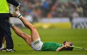 5 June 2022; Gearoid Hegarty of Limerick is treated for cramp during the Munster GAA Hurling Senior Championship Final match between Limerick and Clare at FBD Semple Stadium in Thurles, Tipperary. Photo by Brendan Moran/Sportsfile