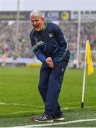 5 June 2022; Limerick manager John Kiely celebrates a late score by his side during the Munster GAA Hurling Senior Championship Final match between Limerick and Clare at FBD Semple Stadium in Thurles, Tipperary. Photo by Brendan Moran/Sportsfile