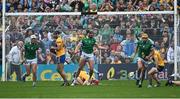 5 June 2022; Gearoid Hegarty of Limerick celebrates a point for his side during the Munster GAA Hurling Senior Championship Final match between Limerick and Clare at FBD Semple Stadium in Thurles, Tipperary. Photo by Piaras Ó Mídheach/Sportsfile