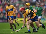 5 June 2022; John Conlon of Clare in action against Cathal O'Neill of Limerick during the Munster GAA Hurling Senior Championship Final match between Limerick and Clare at FBD Semple Stadium in Thurles, Tipperary. Photo by Piaras Ó Mídheach/Sportsfile