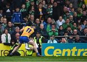 5 June 2022; Tony Kelly of Clare scores a point from a sideline cut, with the last score of the second half to equalise and send the match to extra-time, during the Munster GAA Hurling Senior Championship Final match between Limerick and Clare at FBD Semple Stadium in Thurles, Tipperary. Photo by Piaras Ó Mídheach/Sportsfile