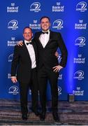 4 June 2022; On arrival at the Leinster Rugby Awards Ball are Marcus Ó Buachalla and Ryan Corry. The Leinster Rugby Awards Ball, which took place at the Clayton Burlington Hotel in Dublin, was a celebration of the 2021/22 Leinster Rugby season to date. Photo by Harry Murphy/Sportsfile