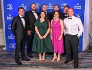 4 June 2022; On arrival at the Leinster Rugby Awards Ball are, from left, Paul Cahill, Rob Maguire Niamh Kelly, Ryan Corry, Adam Kavanagh, Claire Kilcline, Gary Nolan and Marcus Ó Buachalla. The Leinster Rugby Awards Ball, which took place at the Clayton Burlington Hotel in Dublin, was a celebration of the 2021/22 Leinster Rugby season to date. Photo by Harry Murphy/Sportsfile