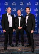 4 June 2022; On arrival at the Leinster Rugby Awards Ball are Ciarán Lynch, Eamon Wynne and Eric Conway. The Leinster Rugby Awards Ball, which took place at the Clayton Burlington Hotel in Dublin, was a celebration of the 2021/22 Leinster Rugby season to date. Photo by Harry Murphy/Sportsfile