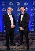 4 June 2022; On arrival at the Leinster Rugby Awards Ball is Ciarán Lynch and Eric Conway. The Leinster Rugby Awards Ball, which took place at the Clayton Burlington Hotel in Dublin, was a celebration of the 2021/22 Leinster Rugby season to date. Photo by Harry Murphy/Sportsfile