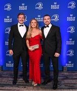 4 June 2022; On arrival at the Leinster Rugby Awards Ball are Dan, Rachel and Andrew Leavy. The Leinster Rugby Awards Ball, which took place at the Clayton Burlington Hotel in Dublin, was a celebration of the 2021/22 Leinster Rugby season to date. Photo by Harry Murphy/Sportsfile
